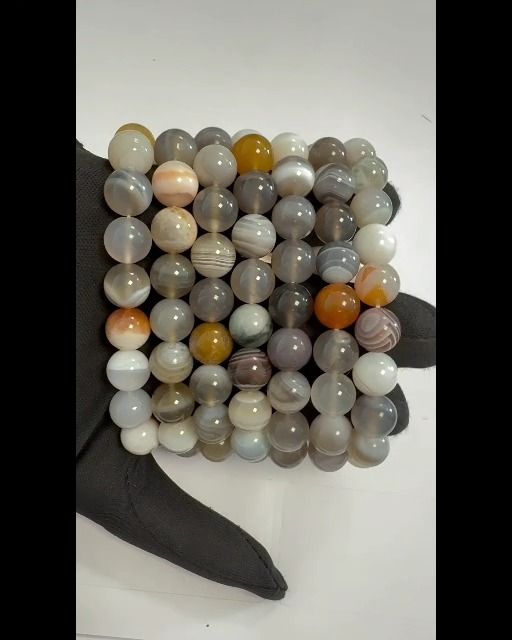 Bracelet Agate Botswana A  perles 10mm
