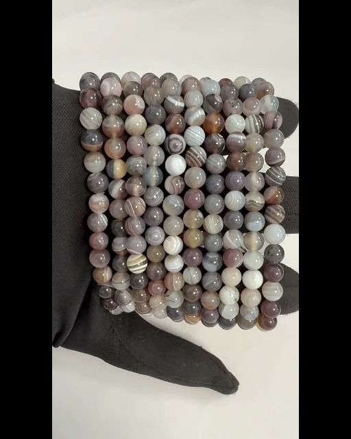 Bracelet Agate Botswana AA perles 6mm