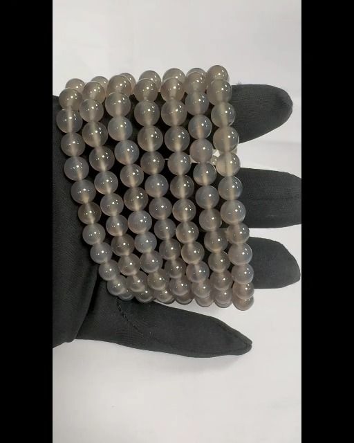 Bracelet Agate Grise A perles 8mm