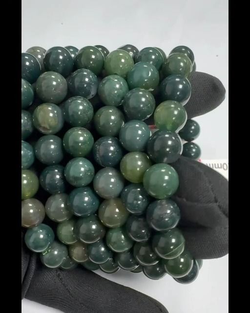 Bracelet Agate Mousse A perles 10mm