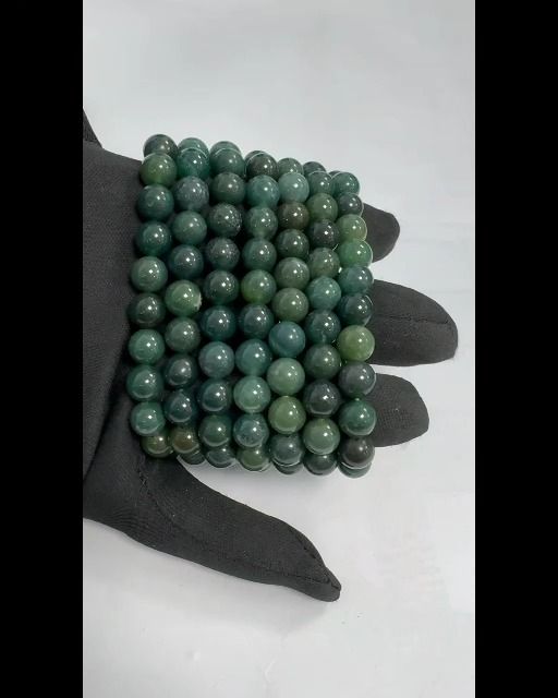 Bracelet Agate Mousse A perles 8mm