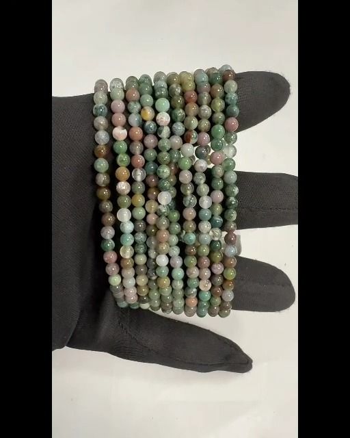 Bracelet Agate Indienne perles 4mm