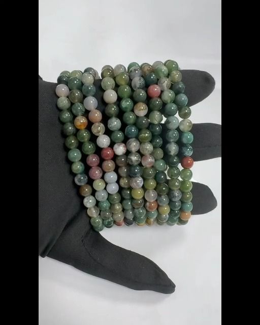 Bracelet Agate Indienne  perles 6mm