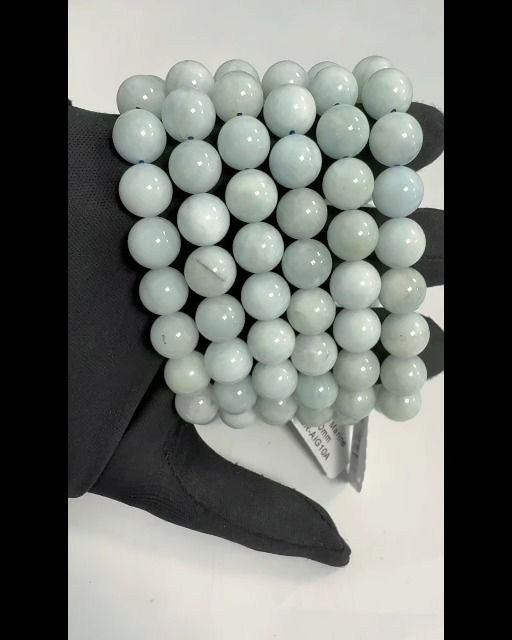 Bracelet Aigue Marine perles 10mm