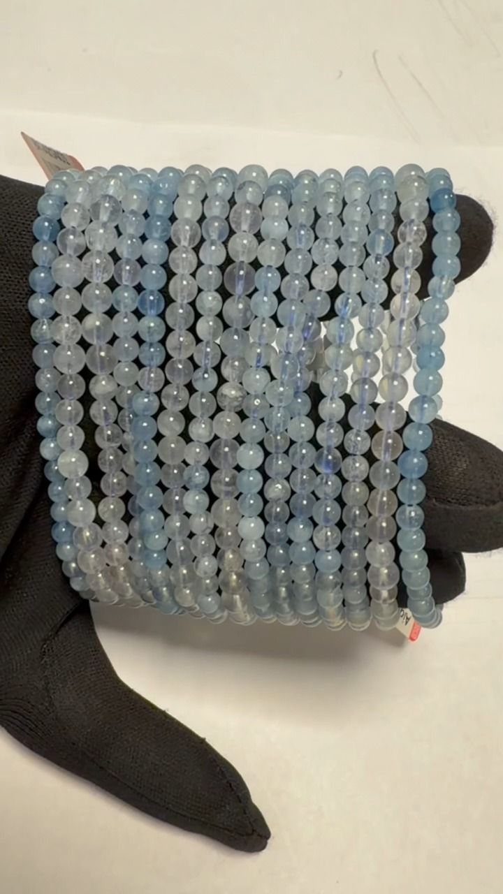 Bracelet Aigue Marine AA+ perles 4-5mm