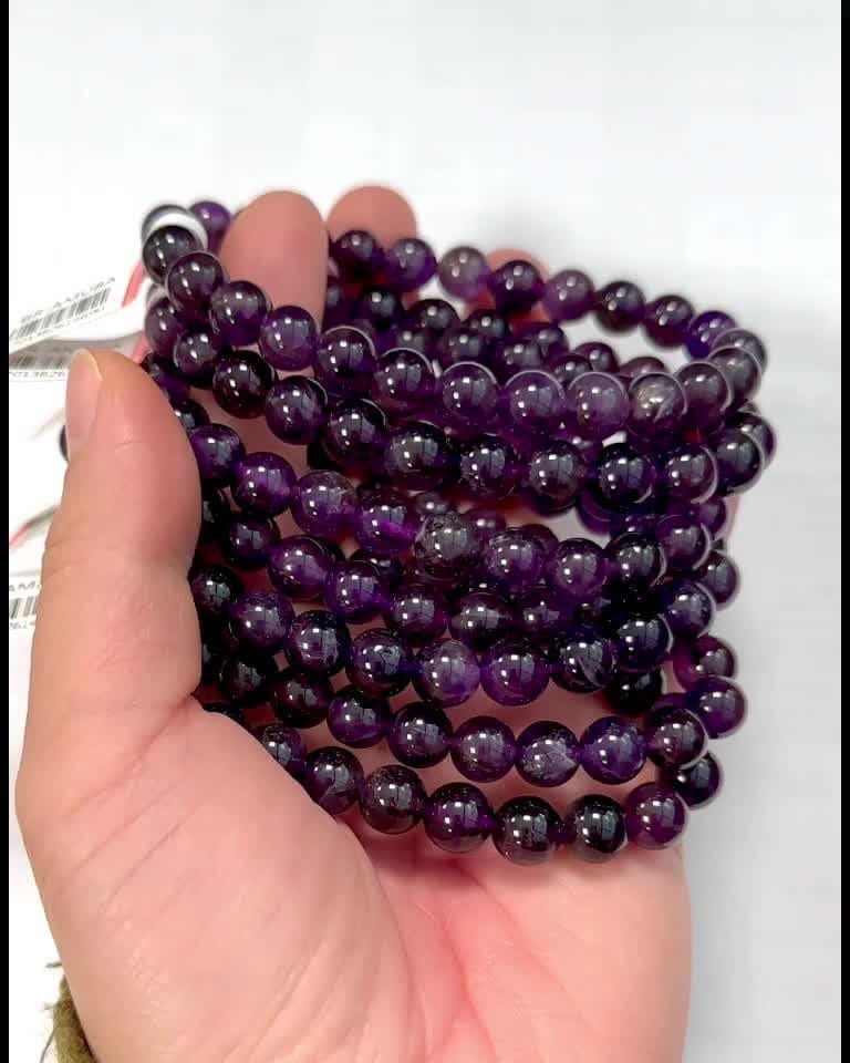 Bracelet Amethyste Uruguay A perles 7.5-8.5mm