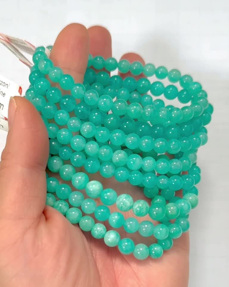 Bracelet Amazonite Chine AA perles 5.5-6.5mm