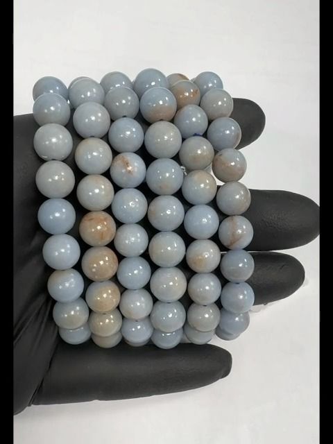 Bracelet Angelite perles 10mm