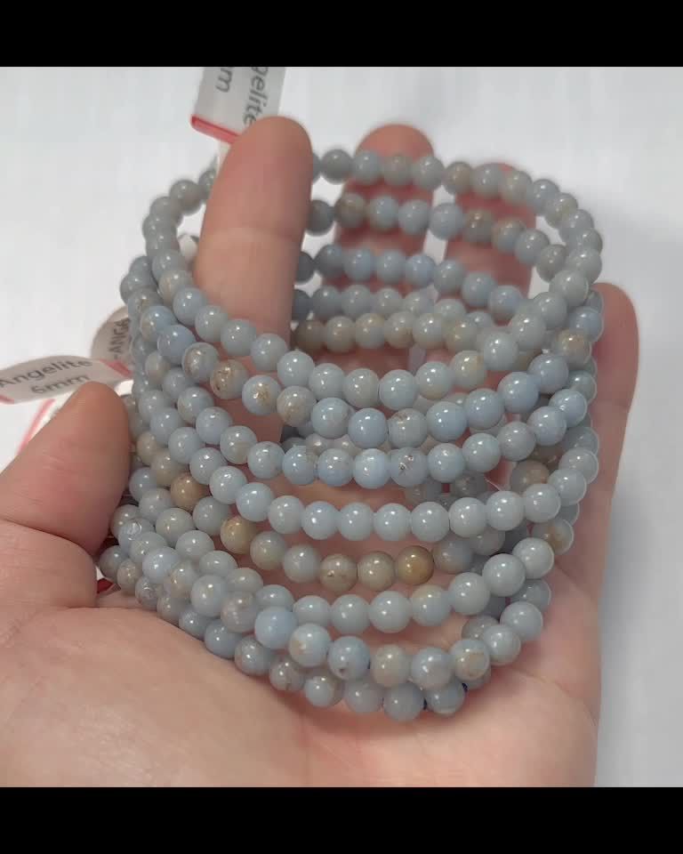 Bracelet Angelite perles 5-6mm