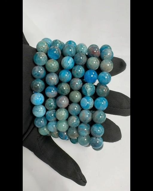 Bracelet Apatite Bleue perles 10mm