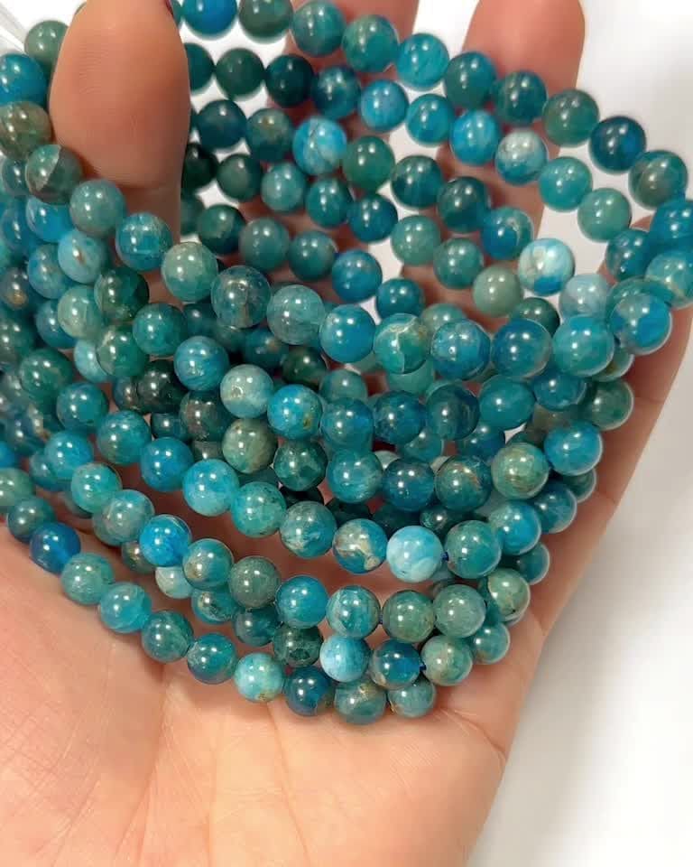 Bracelet Apatite Bleue AB perles 6-7mm