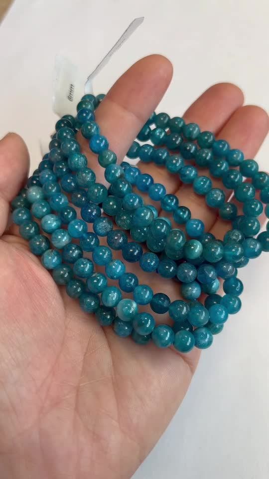 Bracelet Apatite Bleue AA perles 6-7mm