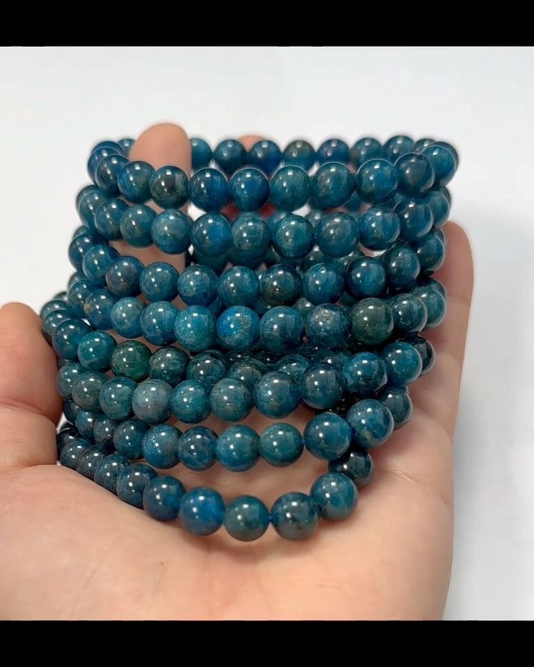 Bracelet Apatite Bleue Verte A perles 8mm
