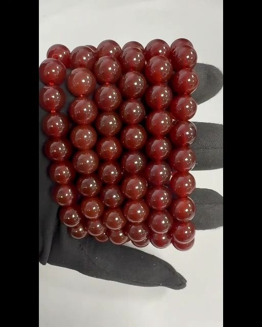 Bracelet Agate Rouge A perles 10mm