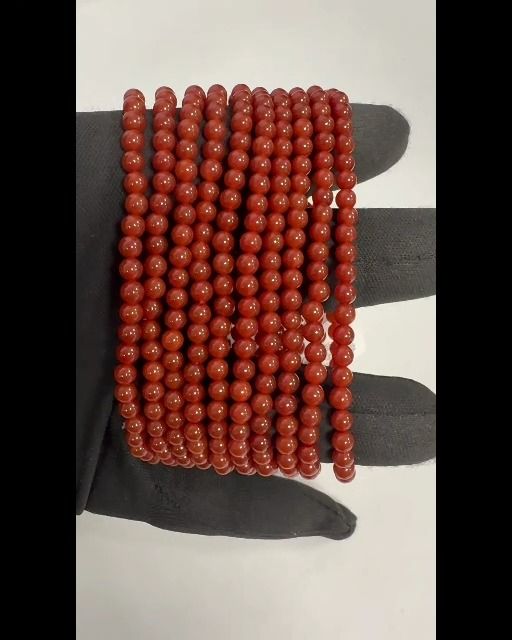 Bracelet Agate Rouge A perles 4mm