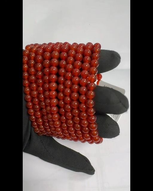 Bracelet Agate Rouge A perles 6mm