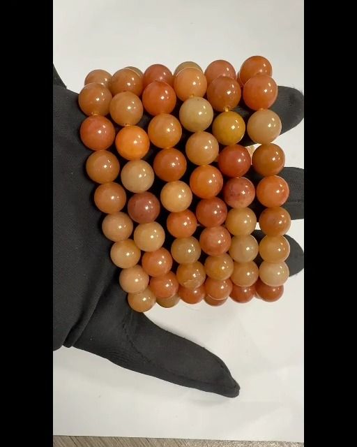 Bracelet Aventurine Orange A perles 10mm