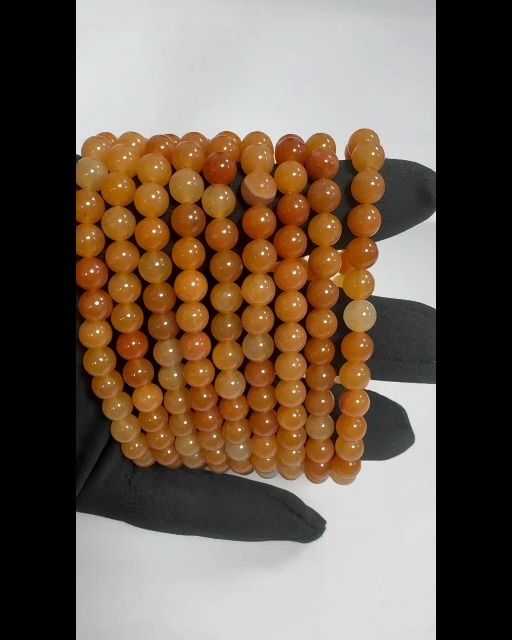 Bracelet Aventurine Orange A perles 6mm