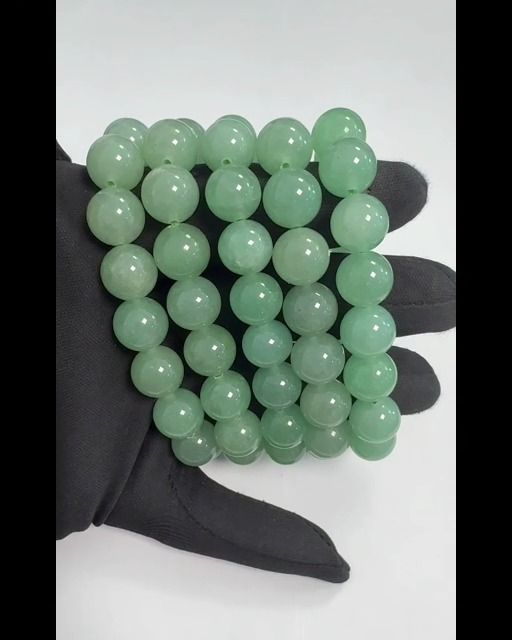 Bracelet Aventurine Verte perles 12mm