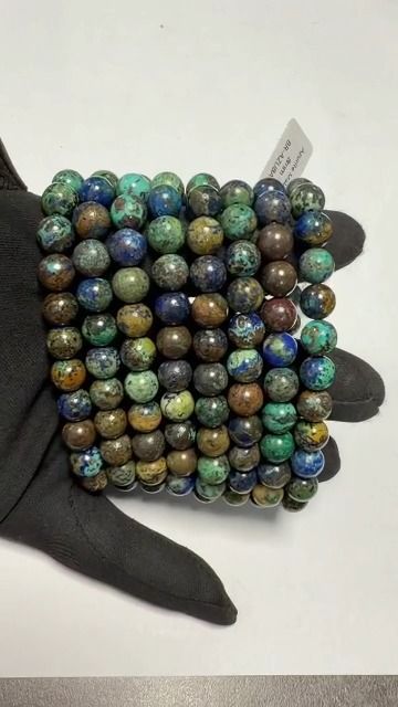 Bracelet Azurite Malachite Naturelle A perles 8-9mm