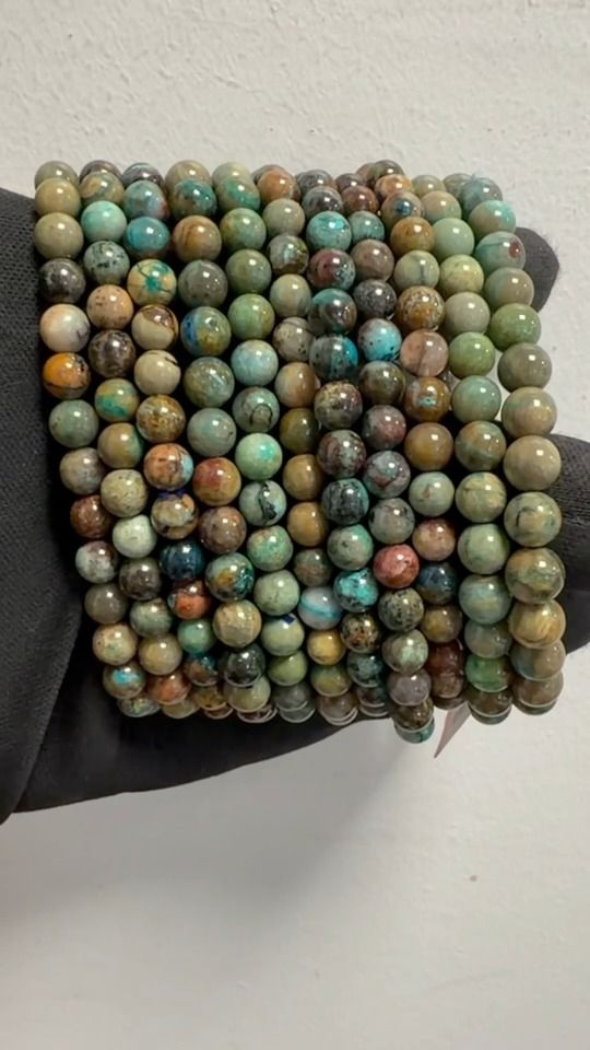 Bracelet Azurite Malachite Naturelle Mexique A perles 6-7mm