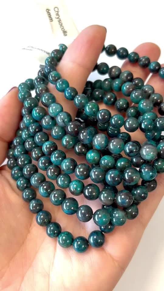 Bracelet Chrysocolle Afrique du Sud AAA perles 5.5-6.5mm