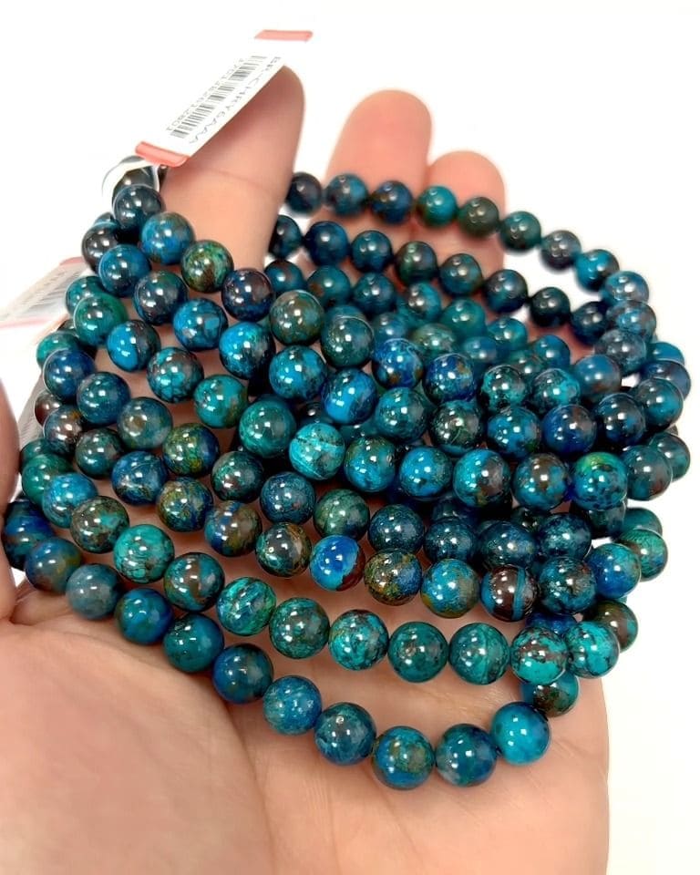 Bracelet Chrysocolle Turquie AAAA perles 7-8mm