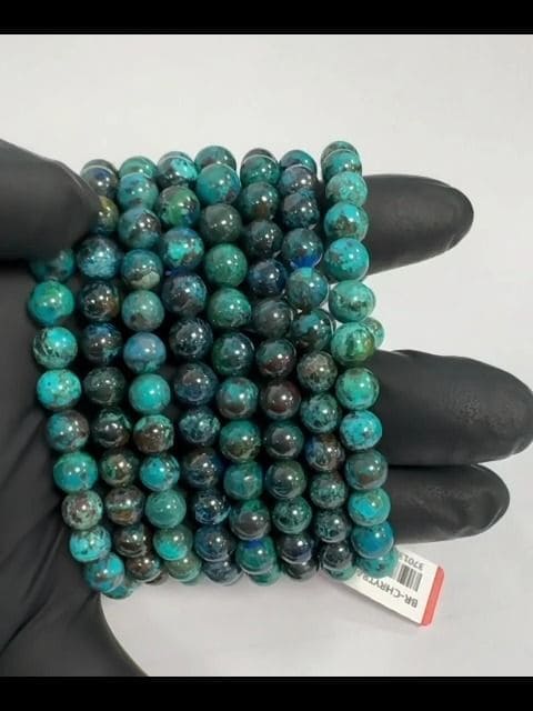 Bracelet Chrysocolle Turquie AAA perles 7mm