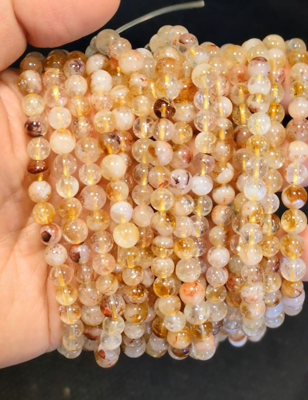 Bracelet Citrine chauffée perles 5-6mm