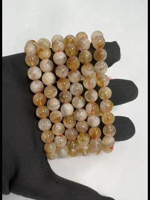 Bracelet Citrine chauffée perles 8mm