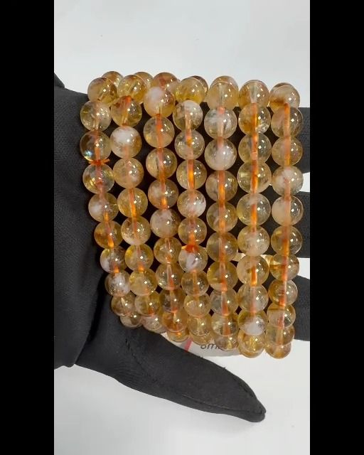Bracelet Citrine chauffée AA perles 7.5-8.5mm