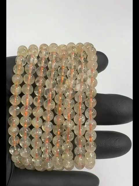 Bracelet Citrine naturelle  perles 6mm