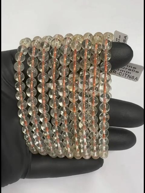 Bracelet Citrine naturelle A perles 6mm