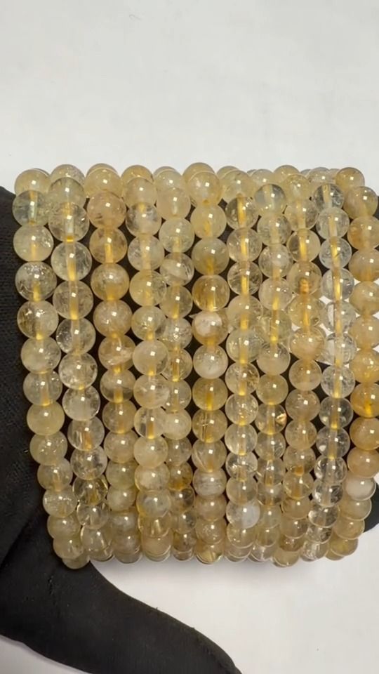Bracelet Citrine Naturelle A Perles 6-7mm