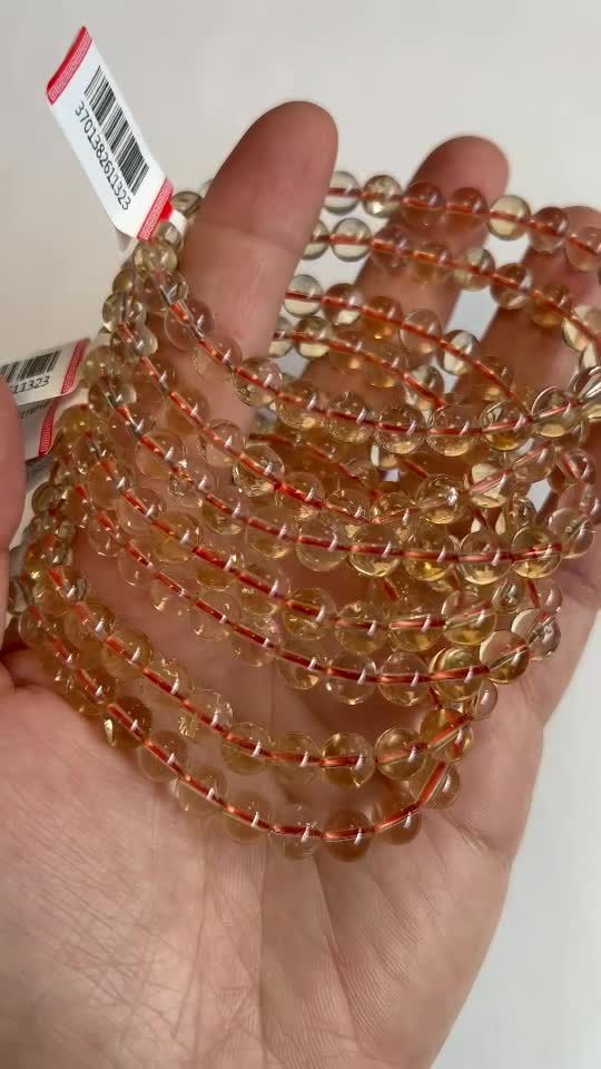 Bracelet Citrine naturelle AA perles 6mm