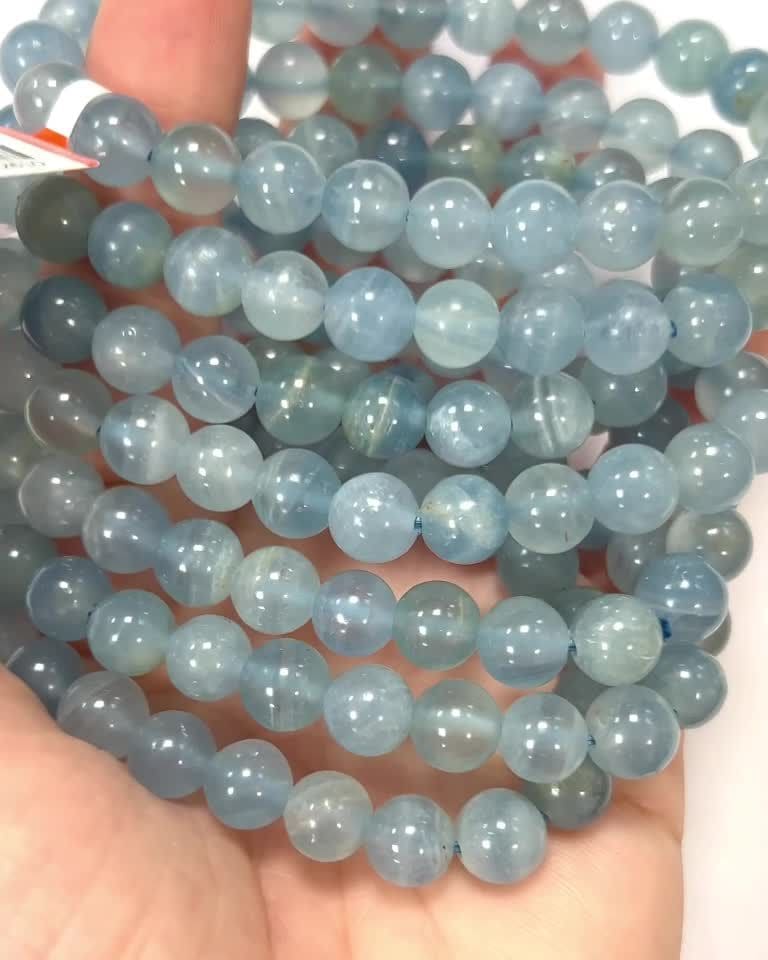 Bracelet Calcite Bleue AAA perles 8mm