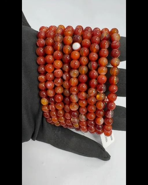 Bracelet Cornaline Rubanée A perles 6mm