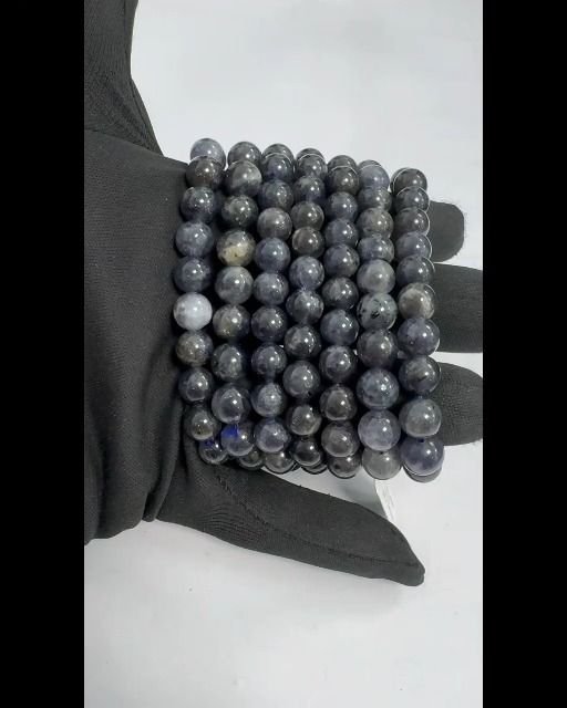 Bracelet Cordiérite Lolite A perles 8mm