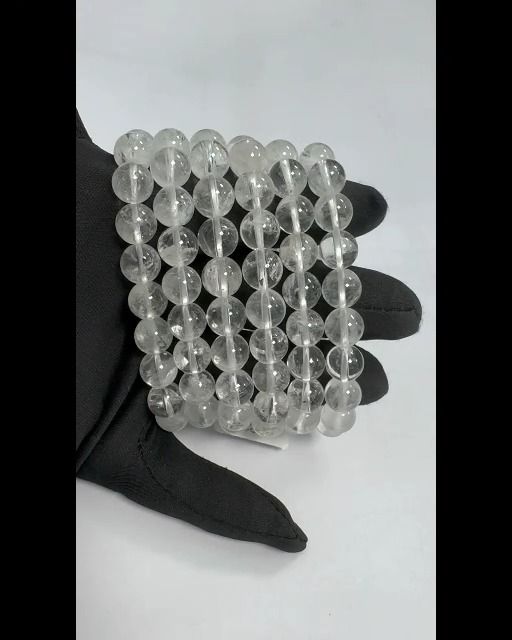 Bracelet Cristal de Roche perles 10mm