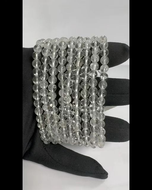 Bracelet cristal de roche A perles 6mm