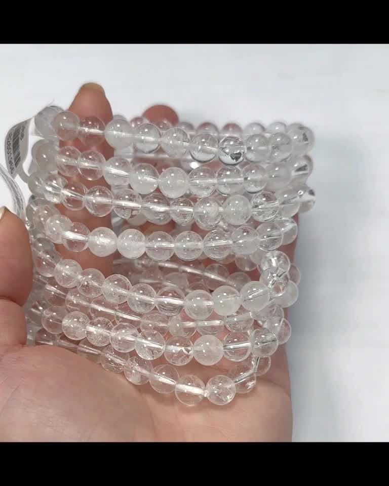 Bracelet Cristal de roche perles 8mm