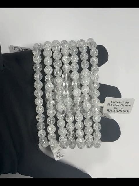 Bracelet Cristal de Roche Crack A perles 6mm