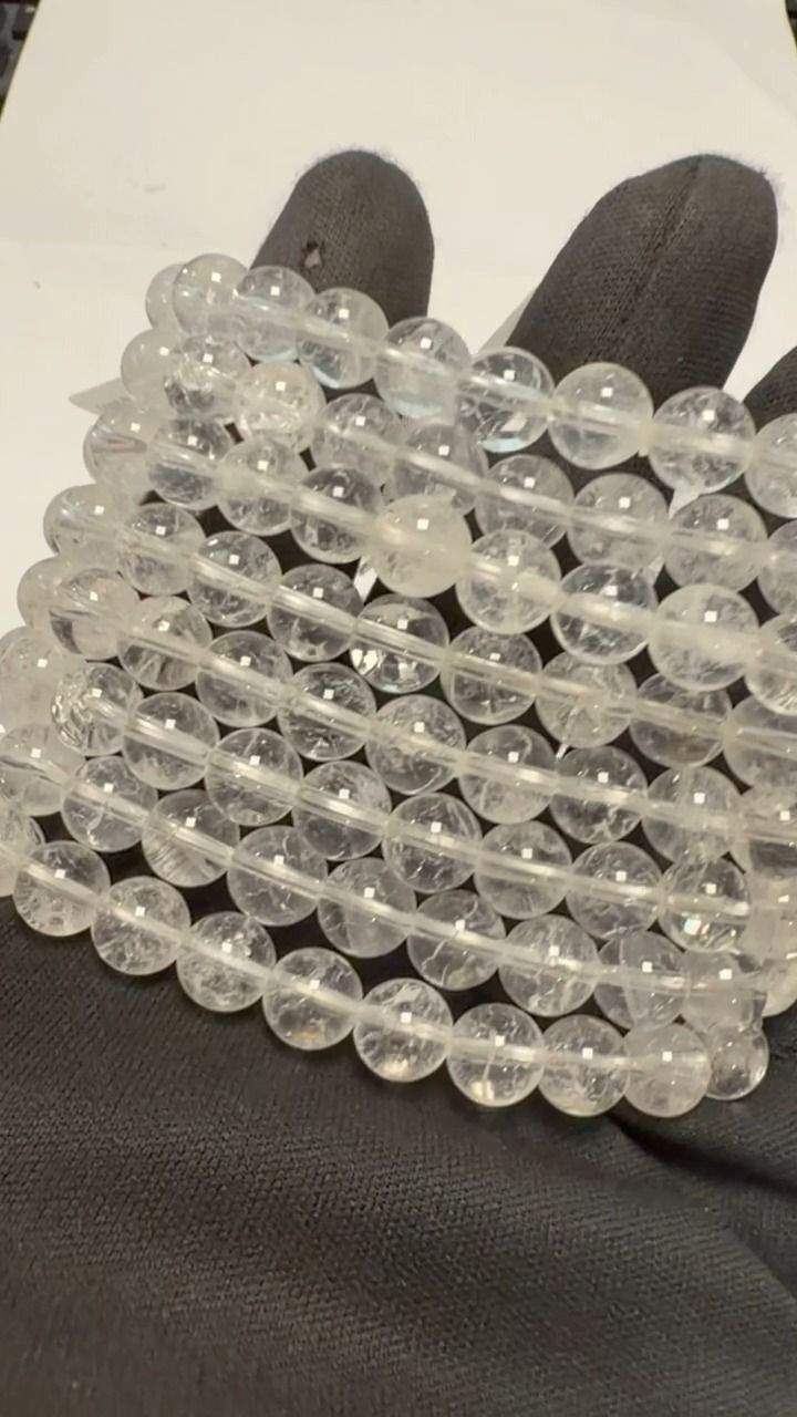 Bracelet Cristal de Roche Crack AB perles 8mm