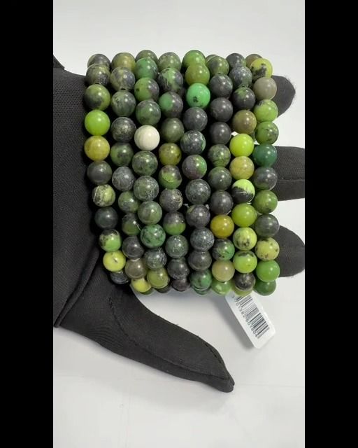 Bracelet Chrysoprase Citron perles 8mm