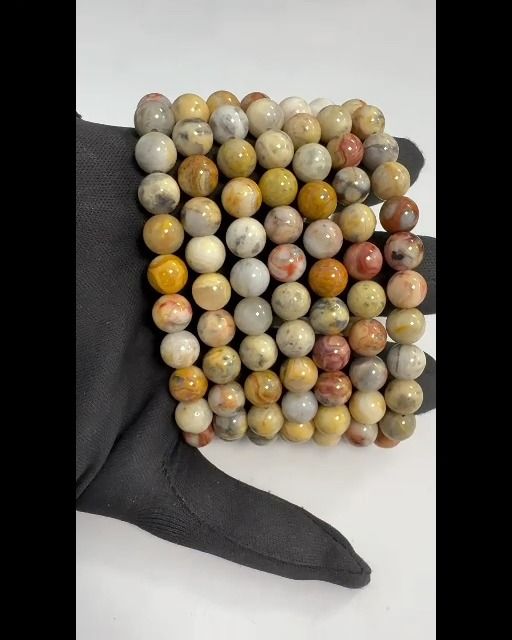 Bracelet Agate Crazy Lace perles 8mm