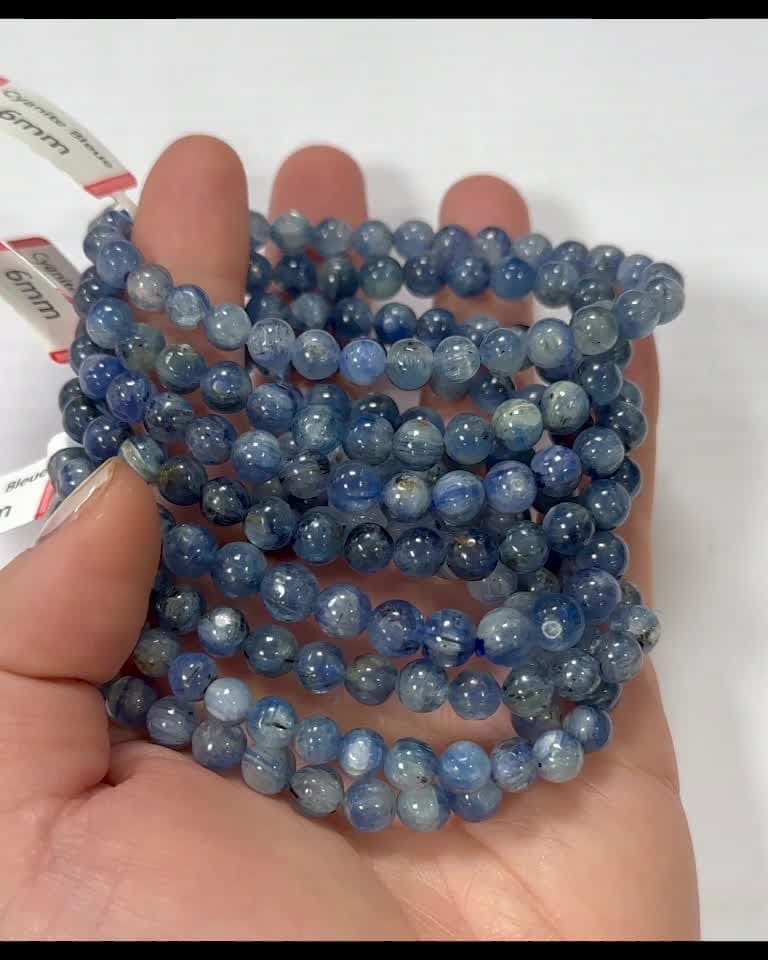 Bracelet Cyanite Bleue Naturelle A perles 6-7mm