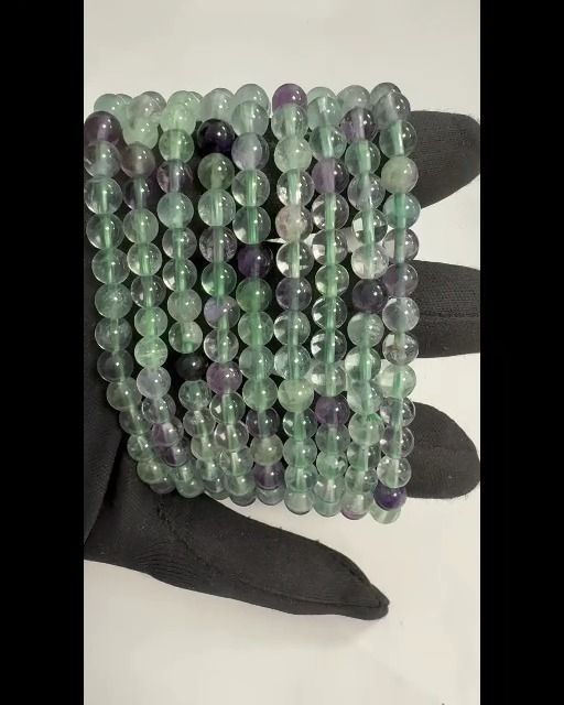 Bracelet Fluorite multicolore perles 6-7mm