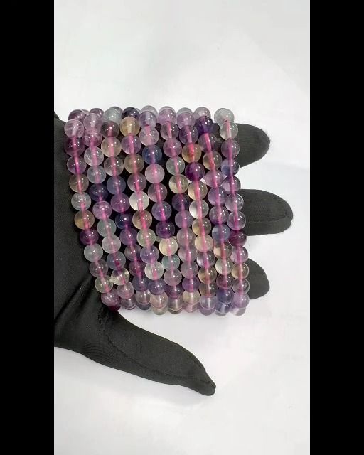 Bracelet Fluorite multicolore AA perles 7mm