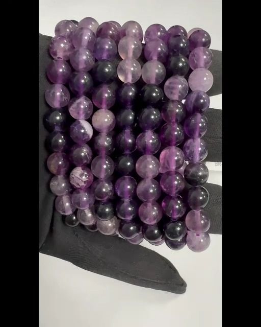 Bracelet Fluorite Violette perles 8mm