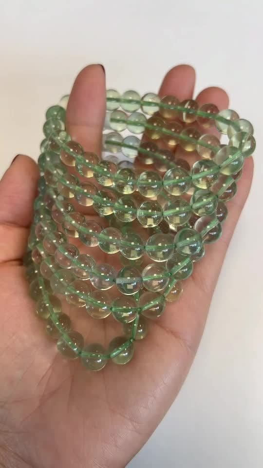 Bracelet Fluorite Verte AAA perles 8-9mm
